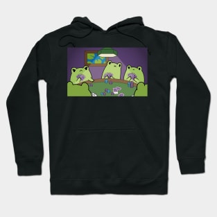 Frogs Playing Poker Hoodie